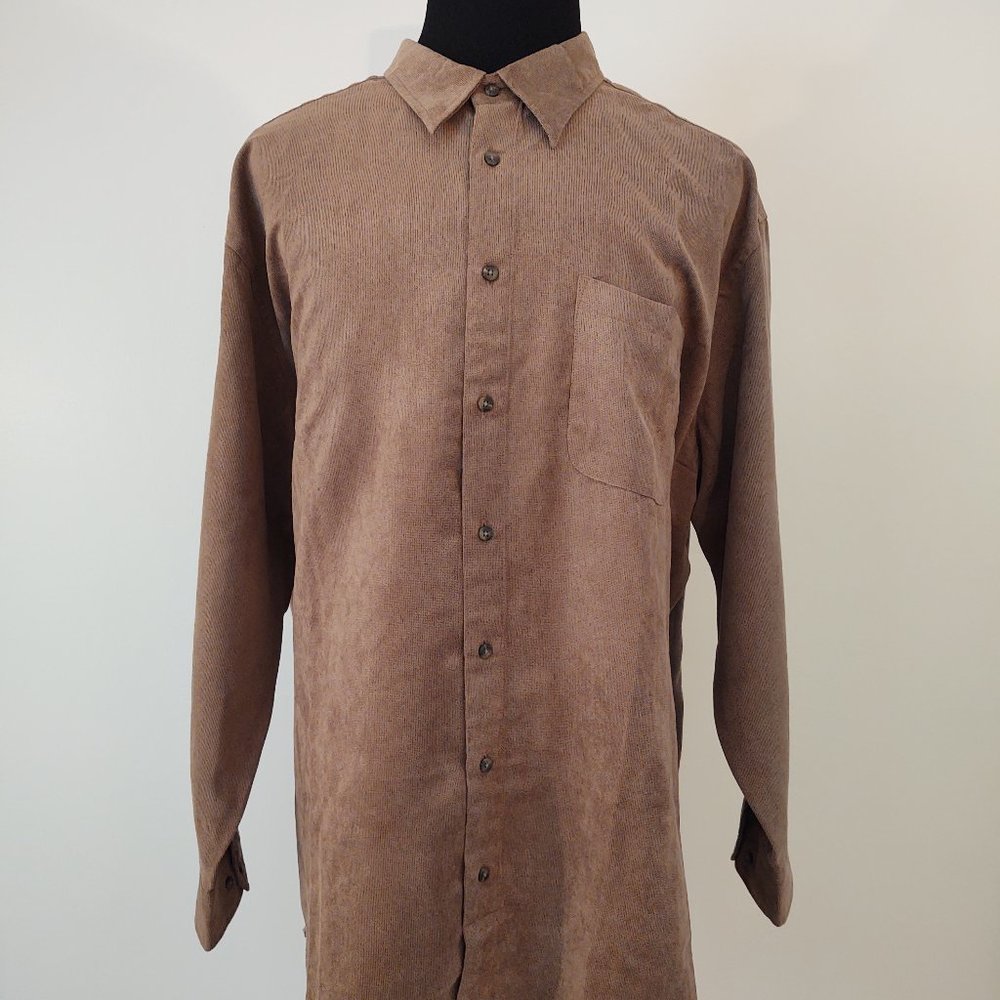 HARBOR BAY MEN'S BIG & TALL LONG SLEEVE CASUAL DRESS SHIRT - SIZE 3XL